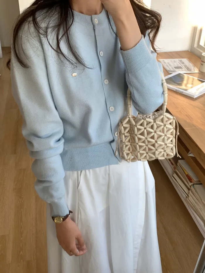 그니아❤️ 무지 베이직 데일리 라운드넥 가디건 6color 상세 이미지 44
