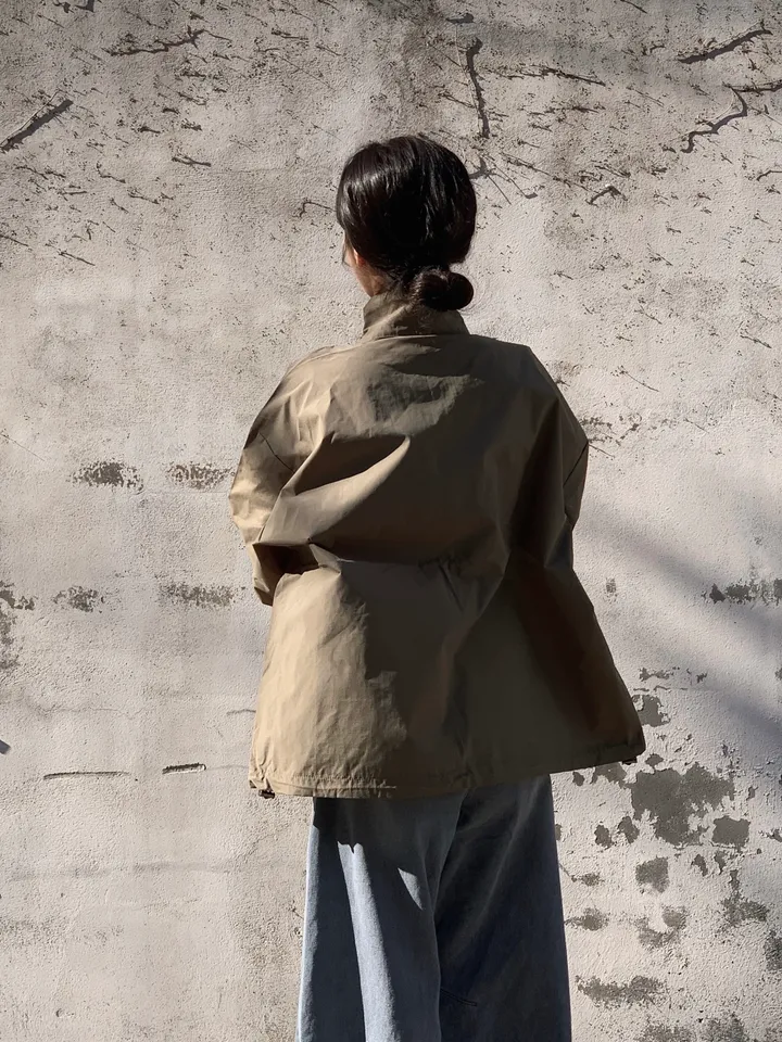 [트렌치 바람막이🤍/아우터맛집!] 트렌치바람막이 야상 하이넥 바람막이 숏트렌치 간절기아우터 데일리룩 숏야상 봄 자켓 오버핏자켓 상세 이미지 25