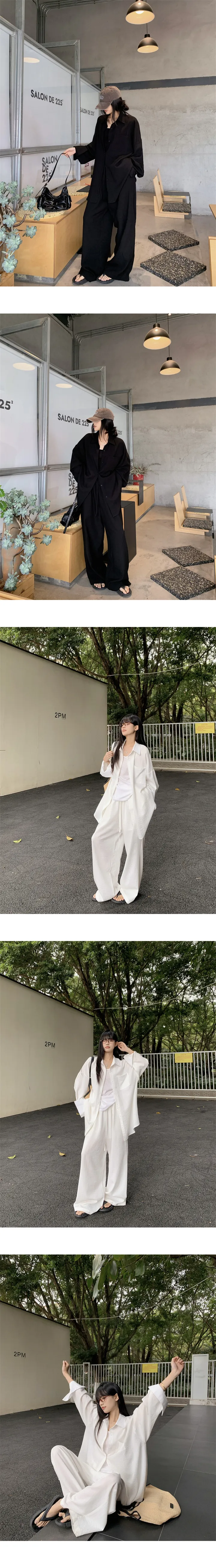 [강추❣️남여공용] 라보 루즈핏 셔츠+와이드팬츠 세트 상세 이미지 8