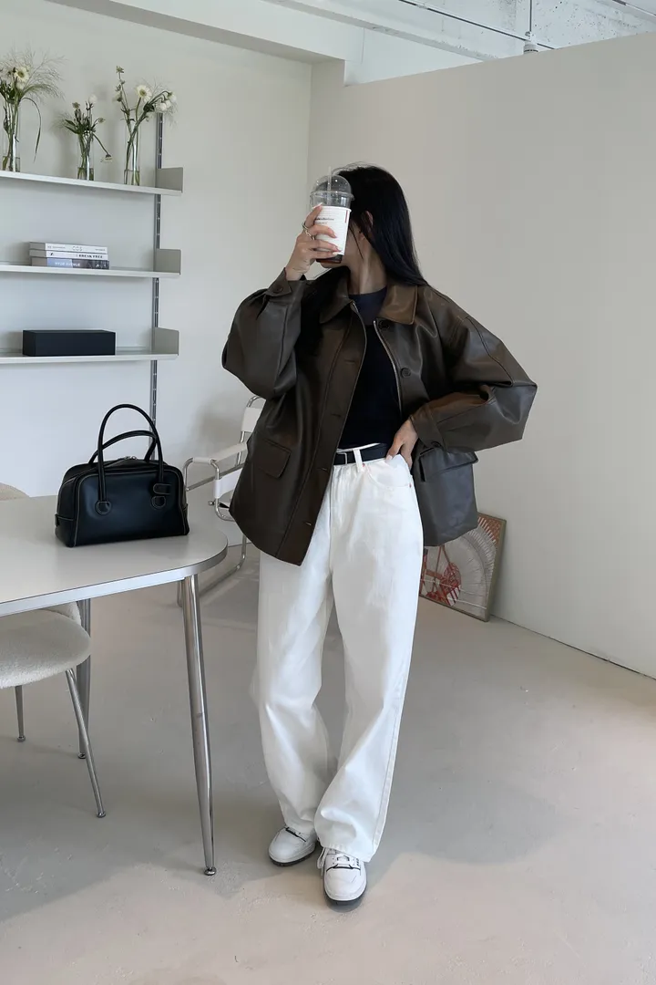 [재진행/주문폭주⭐️] 디퍼 레더 하프 자켓 아우터 / 누빔ver.추가 /  봄 신상 가죽 자켓 상세 이미지 4