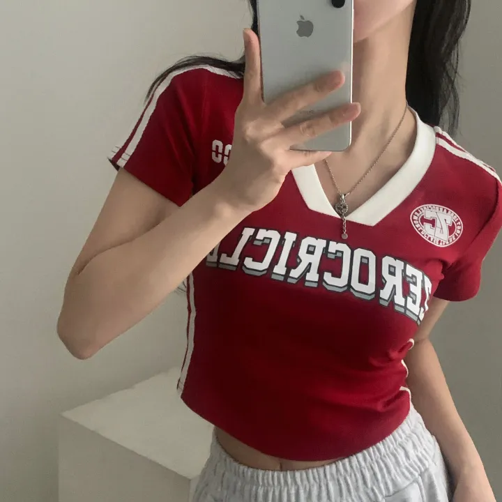[찐만족도100%🤍] 블록코어 져지 배색 레터링 스트릿 크롭 반팔티셔츠 - 6color 상세 이미지 29