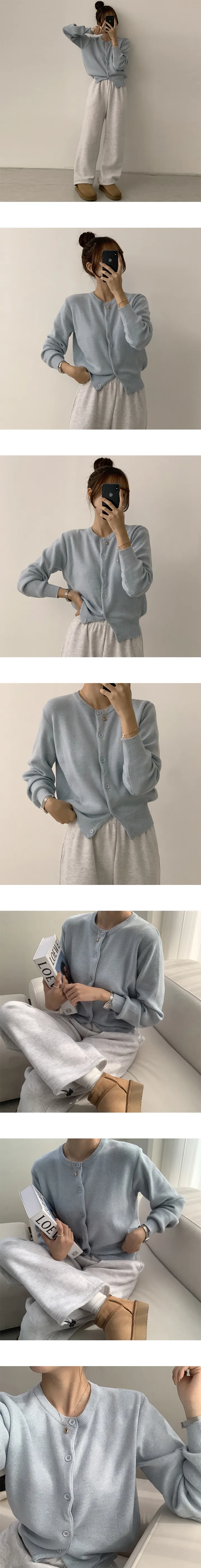 [인생 가디건/이유있는 추천~/5만장 돌파!!] 스노우 라운드 무지 가을 베이직 캐주얼 허리잘록 가을옷 기본 겨울 긴팔 가디건 11color 상세 이미지 4