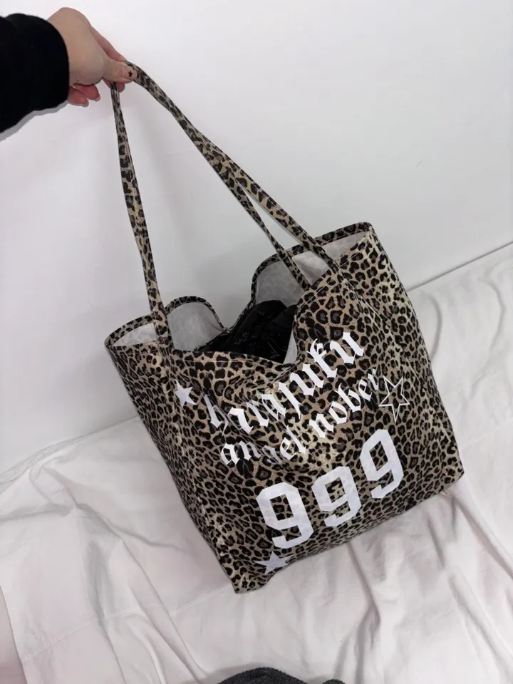 MADE / Harajuku Angel Big Bag / Y2K 갸루 빈티지 레오파드 보부상가방 레터링백 숄더백 빅백 헬스가방 여행가방 상세 이미지 13