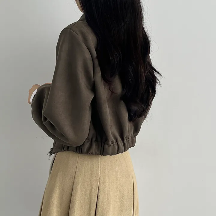 [봄재진행! *투웨이집업/빠른배송🤎스웨이드자켓,세무자켓,크롭아방핏 봄신상] 스웨이드투웨이점퍼 상세 이미지 13