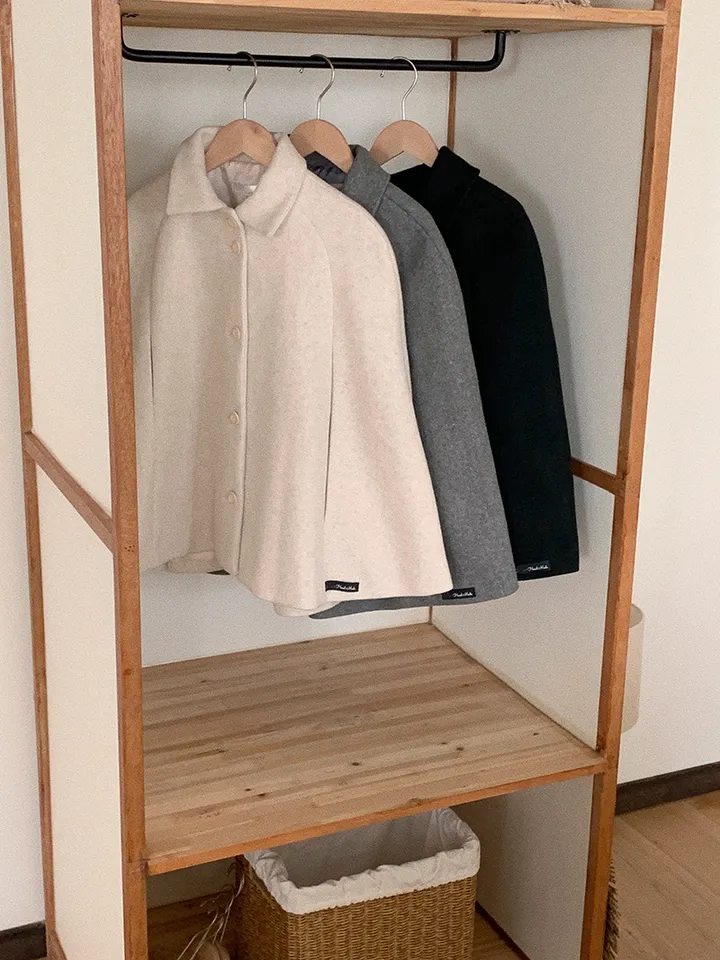[cashmere]러므 캐시미어 핸드메이드 케이프 플레어 하프 망토 코트 상세 이미지 6