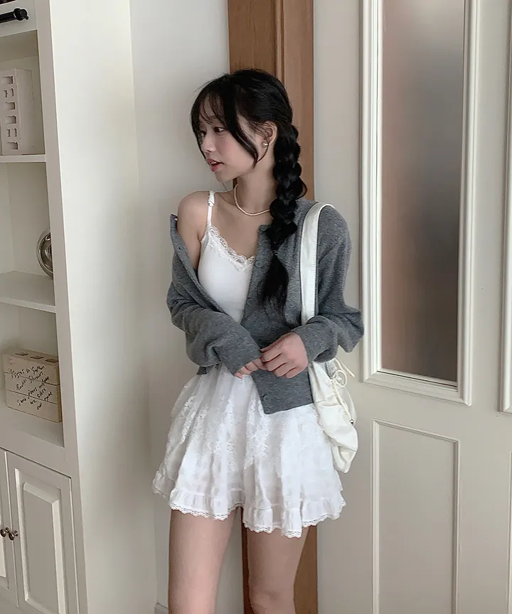 [데일리강추💗] 블러 라운드넥 가디건 봄 가을 / 출근룩 긴팔니트 봄가디건 가을가디건 하객룩 데일리룩 클래식블랑 상세 이미지 16