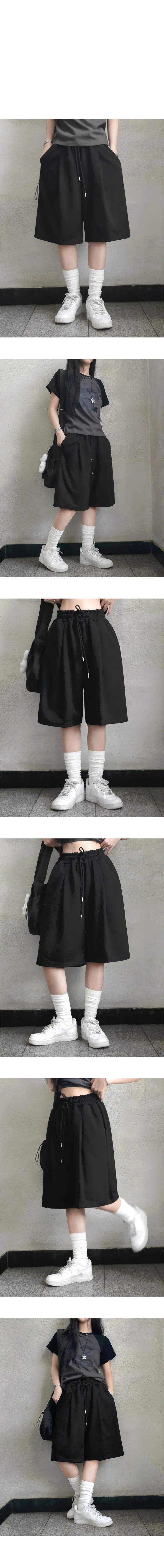 [M-XL🖤] 버뮤다 핀턱 밴딩 숏 트레이닝 숏팬츠 2color 상세 이미지 4