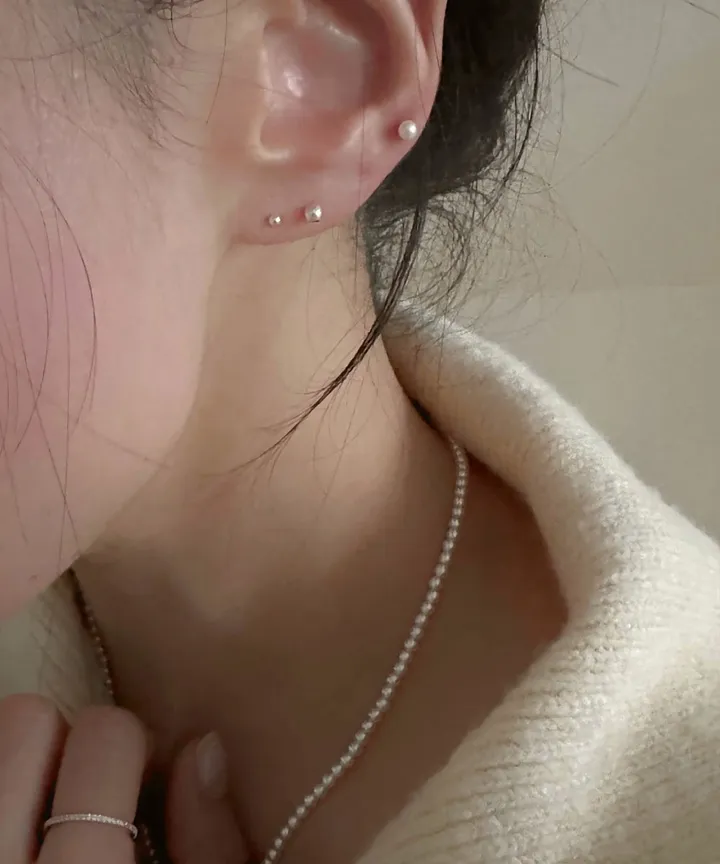 [925silver/묶음할인] 2mm 3mm 데일리 미니 볼 실버 피어싱 상세 이미지 6