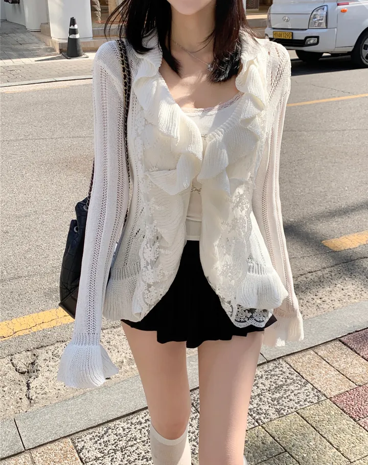멜란 프릴 레이스 가디건 상세 이미지 7