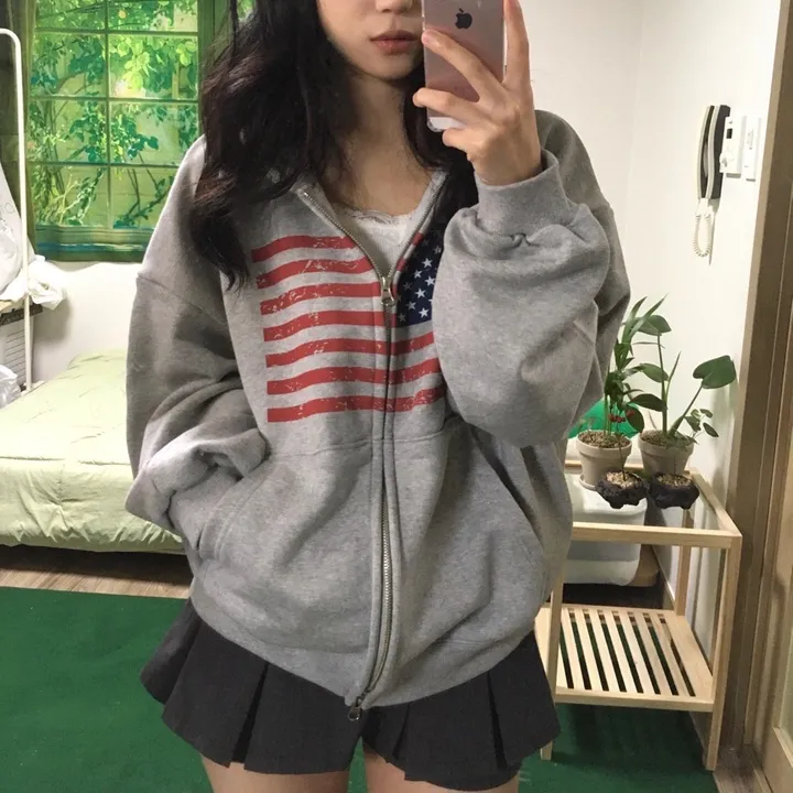 [최저가‎]⋆˚✿˖°아메리칸 성조기 미국 투웨이 후드 집업(2color) 상세 이미지 22