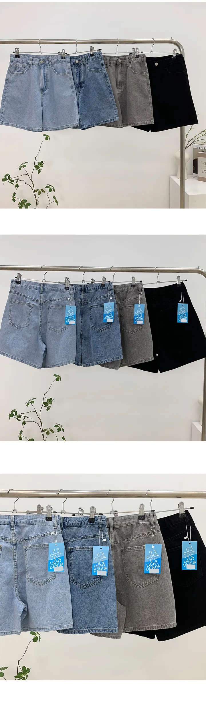 S~2XL(3부/5부)여름쿨링 허리히든밴딩 데님 청반바지 상세 이미지 3