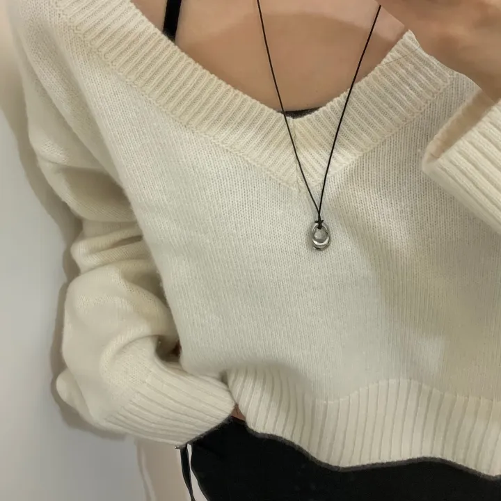 블랙 롱 자가드 끈 써지컬스틸 plump 코인 목걸이 상세 이미지 9