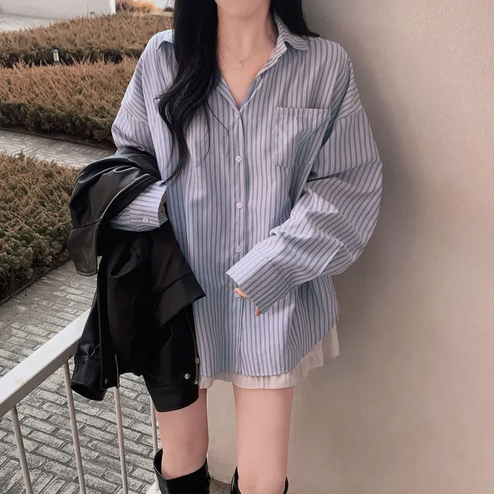 [핵고퀄!/✨주문폭주/후기극찬✨]매트 레더의 정석,오버핏 레더 블루종 자켓 점퍼 상세 이미지 25