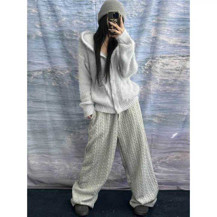 누빔🌡️[UNISEX/소장추천!]퀼트 블랭킷 웜업 케이블 포인트 윈터 루즈 와이드 트레이닝 팬츠(4color/5-7일 여유주문) 상세 이미지 50