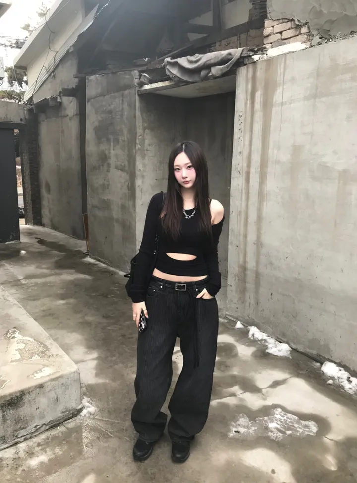 ♨주문폭주♨ #블랙 스트라이프 생지 데님 (당일 배송) 상세 이미지 21