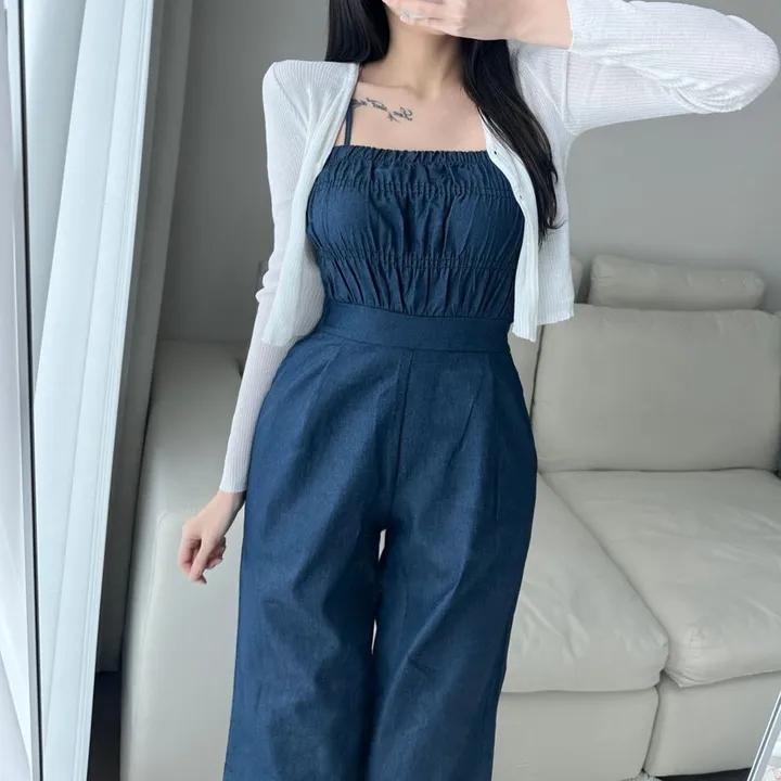 *스판쭉쭉* 밴딩 데님 점프슈트 상세 이미지 23