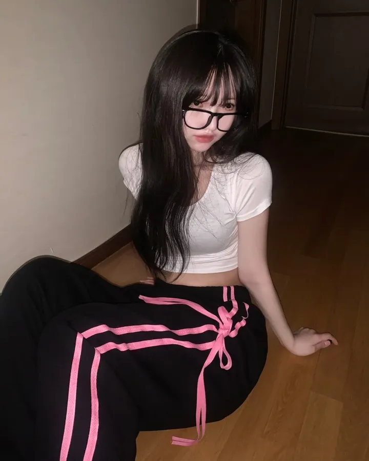 🖤블랙&핑크🩷 더블리본 핑키 롱 트레이닝 pt -3col 상세 이미지 5