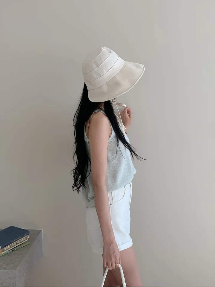 [당일✨여름모자] 델리 린넨  끈 버킷햇 3color 상세 이미지 18