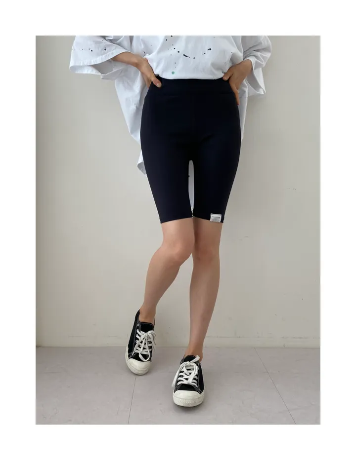 2color 사방스판 하이밴딩 뱃살커버 4부 레깅스팬츠 상세 이미지 12