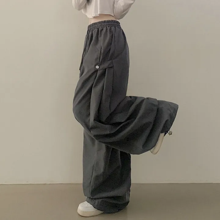 [남녀공용/스냅버튼🩶] 하체커버! 바스락 사이드핀턱 투웨이 조거 와이드 트레이닝 스트링 밴딩 폴딩 벌룬 롱팬츠 빅사이즈 상세 이미지 17
