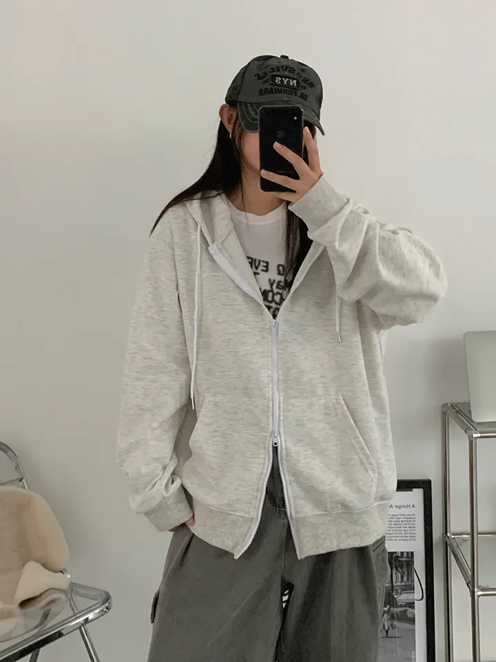[UNISEX🖤/2사이즈선택(추가금x) 교복템,퀄보장🖤 투웨이집업 오버핏 기본 데일리 후드집업 남녀공용 커플템] 올데이투웨이후드집업 상세 이미지 8