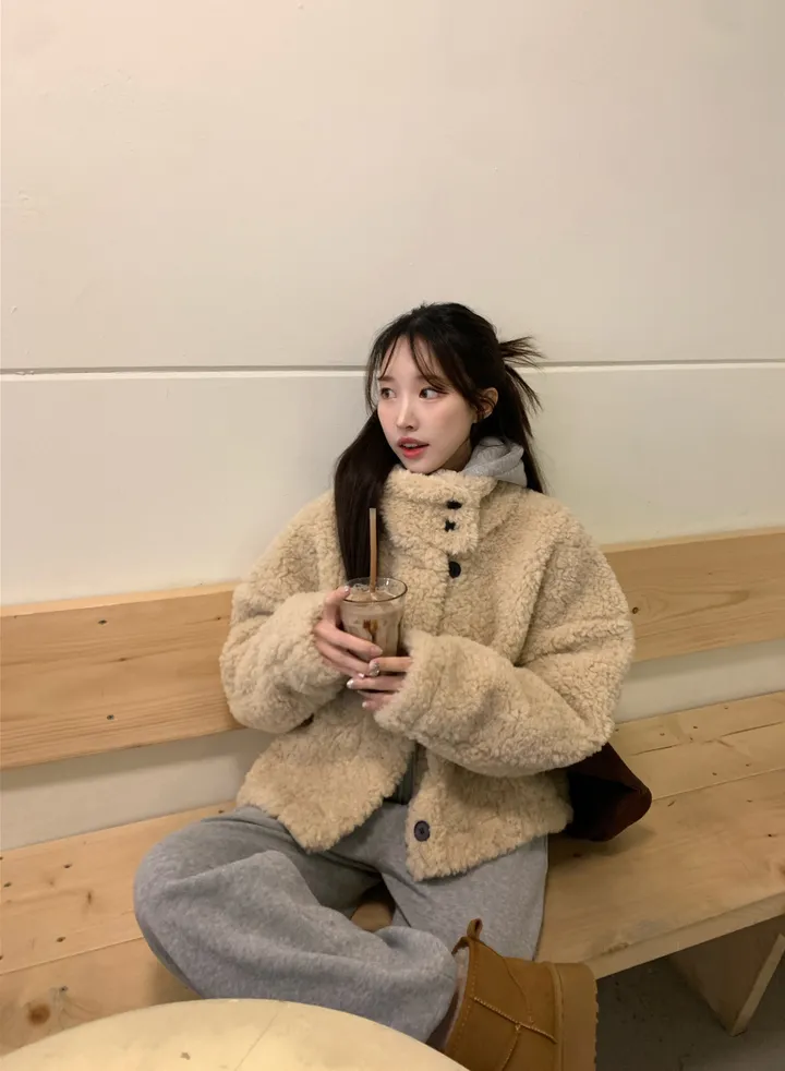 [최저가!/에이블리인기템*.*] 하이넥 터틀 뽀글이 퍼 자켓 겨울자켓 아우터 덤블 숏자켓 숏코트 플리스자켓 상세 이미지 20