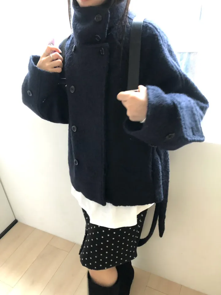 *아이당일*하이넥 더블 숏코트(2color) 상세 이미지 65