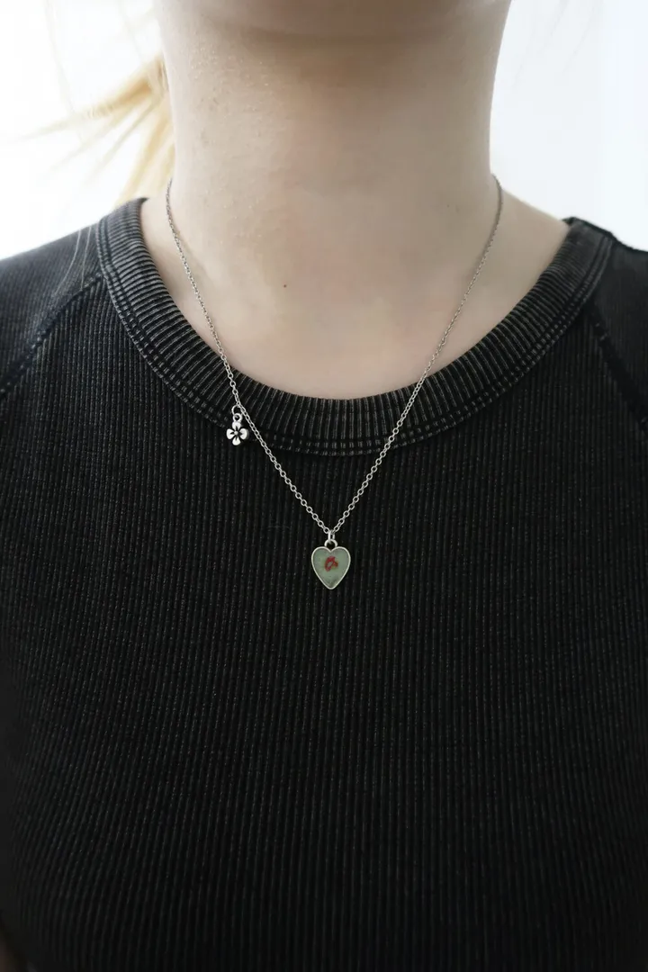 vintage flower heart (mint) 상세 이미지 3