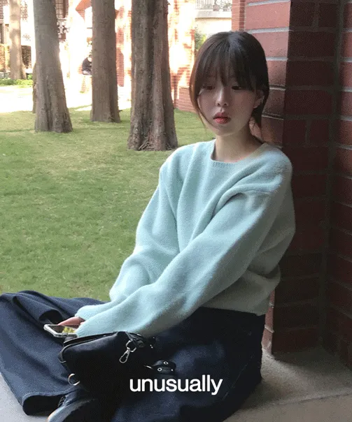 [카피주의/겨울베스트⛄사이즈] 누적20만장🎉(unusually) sherbet knit 오버핏/긴팔니트/긴팔/오버핏/크롭/간절기/여리핏