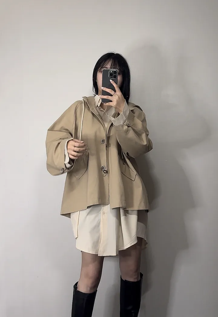 [🤍당일출고🤍/아방핏제대로2color/고퀄리티] 프리미엄 하프 후드 트렌치 야상 코트 자켓 상세 이미지 14