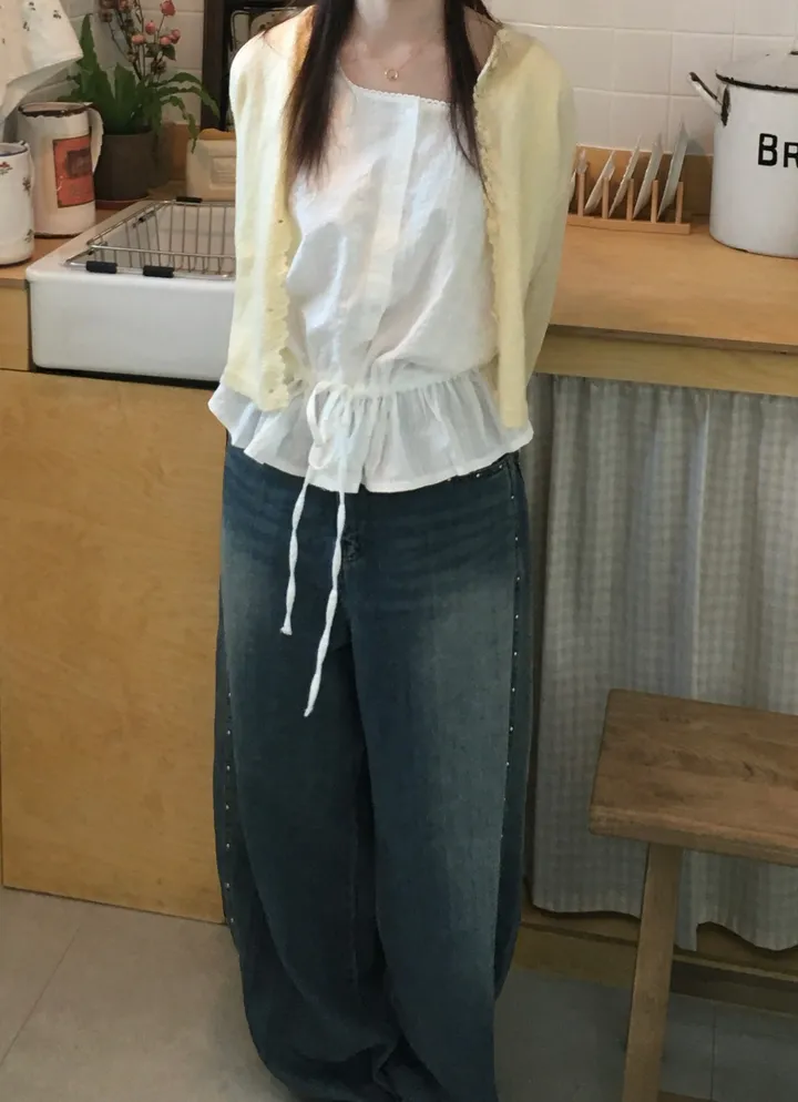 [봄신상💐](5colors/파스텔색감🌈🖍️) 레이어드 펀칭 라운드넥 니트 봄 가디건 cd 상세 이미지 158