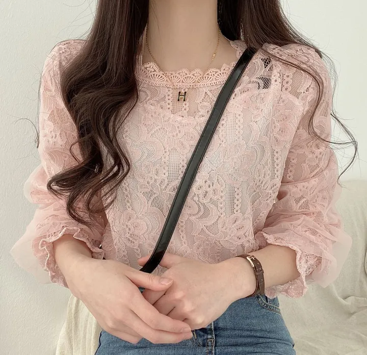 안감있는, 세젤예 레이스 시스루블라우스 4color 상세 이미지 11
