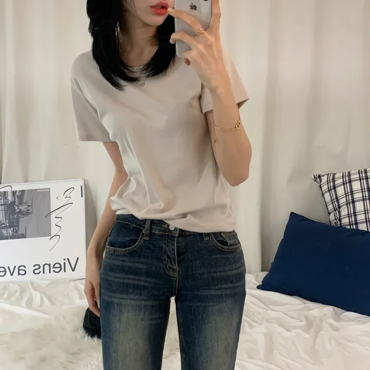 [스탠다드ver/여리여리~.] 기본 라운드 여름 봄 무지 면 반팔티 (6col) 상세 이미지 17