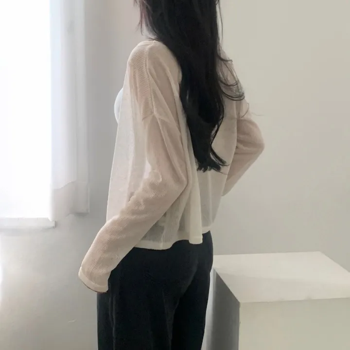 [국내제작/얇은니트!] 비기닝 린넨 크롭 긴팔니트 가디건 - 4color 상세 이미지 29