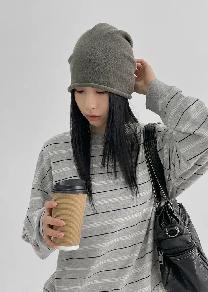 디메아 코튼 롤업 비니 [모자 포인트 데일리 헤어 햇 캐주얼] 상세 이미지 3