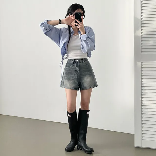 [컬러추가!/~2XL까지/made] 핏극찬, 시그니처 빈티지 데님숏팬츠 청반바지 4color 상세 이미지 9