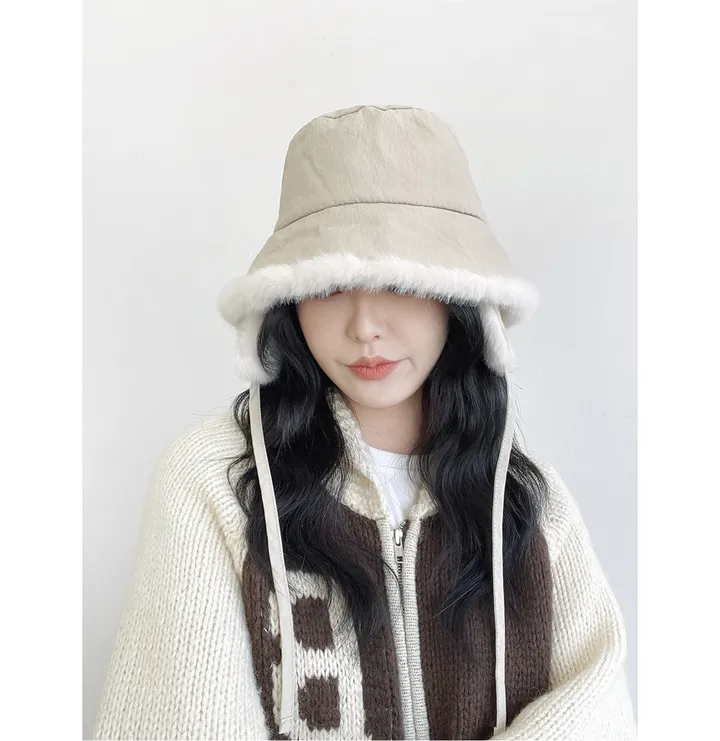 [3col/당일출고] 바스락 밍크털 귀달이모자 여성 겨울 벙거지 방한 군밤 귀도리모자 상세 이미지 10