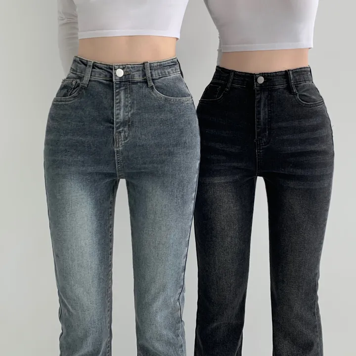 [인생핏🖤/기장선택/~XL] 모먼트 빈티지 스톤 워싱 하이웨스트 부츠컷 스판 데님 팬츠 키작녀 키큰녀 빅사이즈 청바지 상세 이미지 35