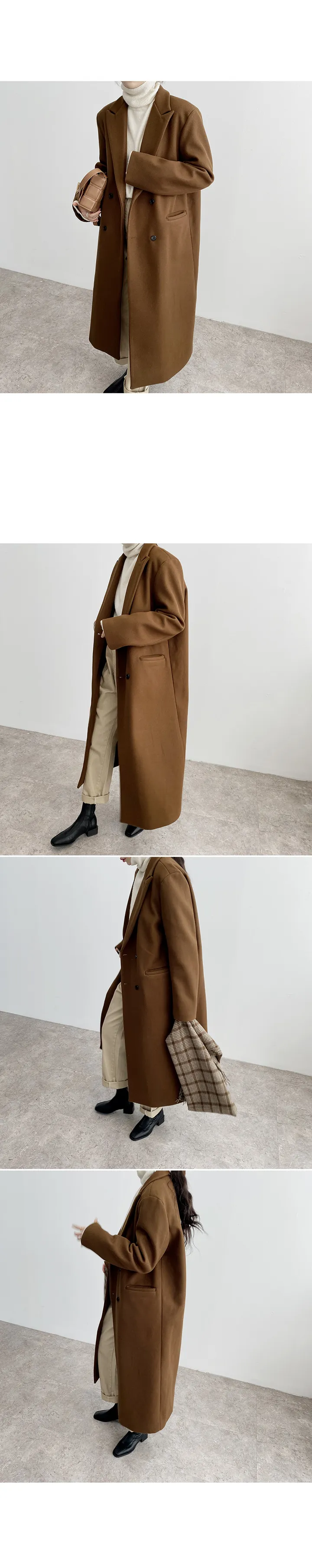 90s OLD JUN ダブルツイード ロングコート キャメル M 90s OLD JUN