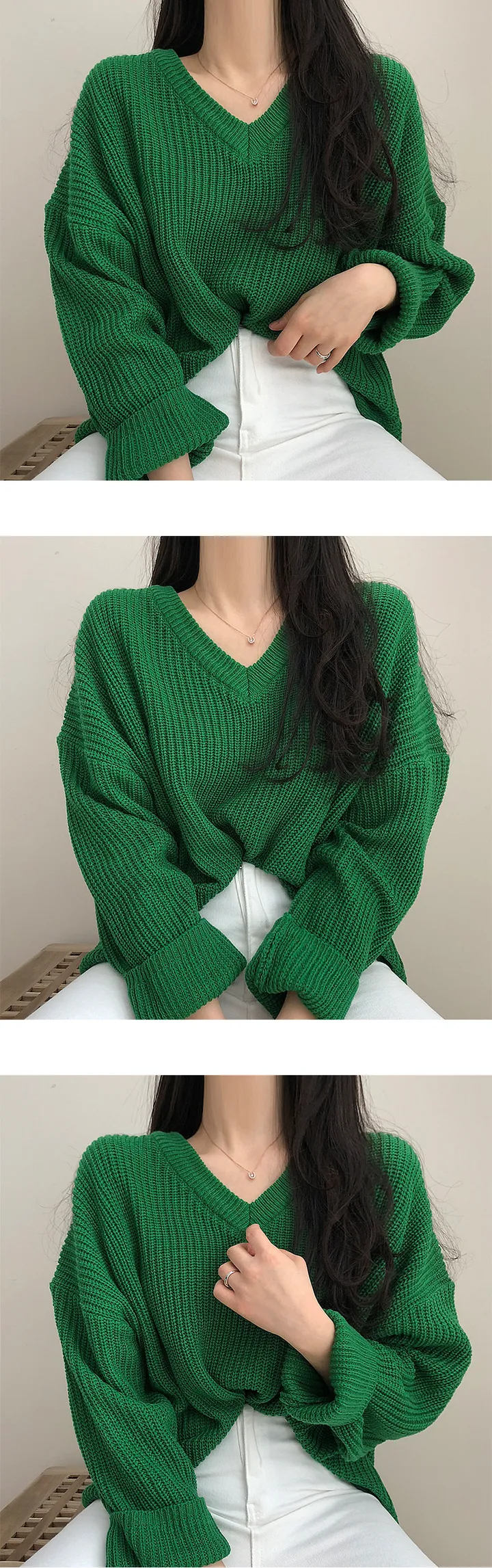 [주문폭주!!] 색감깡패 루즈핏 하찌 브이넥 니트 8color 상세 이미지 9