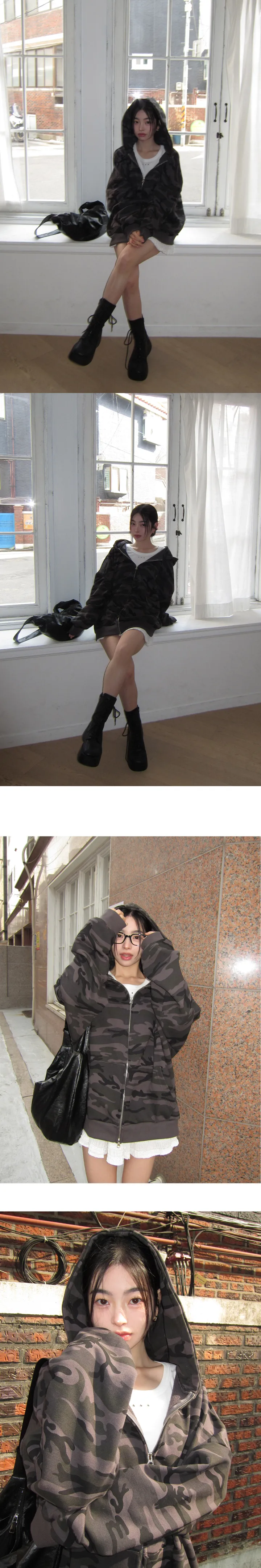 [MD소장🖤/강력추천] 덱스 카모 오버핏 후드 집업-3color 상세 이미지 7