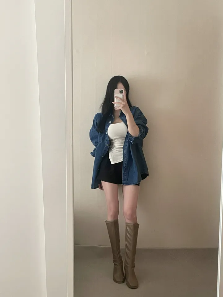[핏강추/루즈핏] 데일리 실버버튼 청자켓 남방-2col 상세 이미지 5
