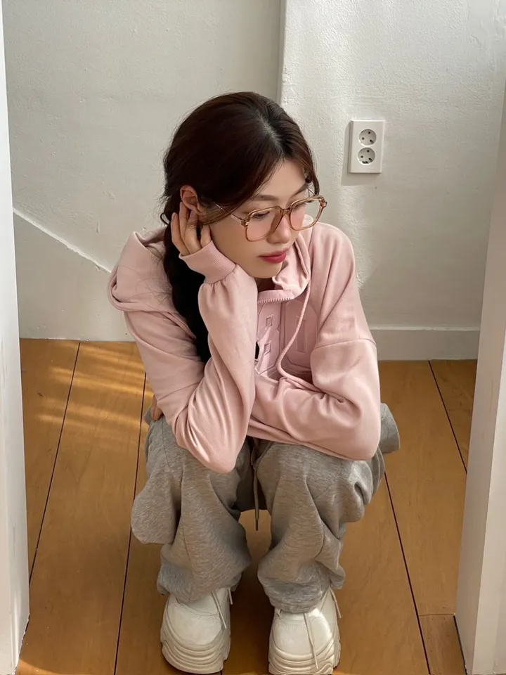 [기모버전추가!]6color 레븐 투지퍼 자수 배색 루즈핏 투웨이 크롭 후드 집업 상세 이미지 15