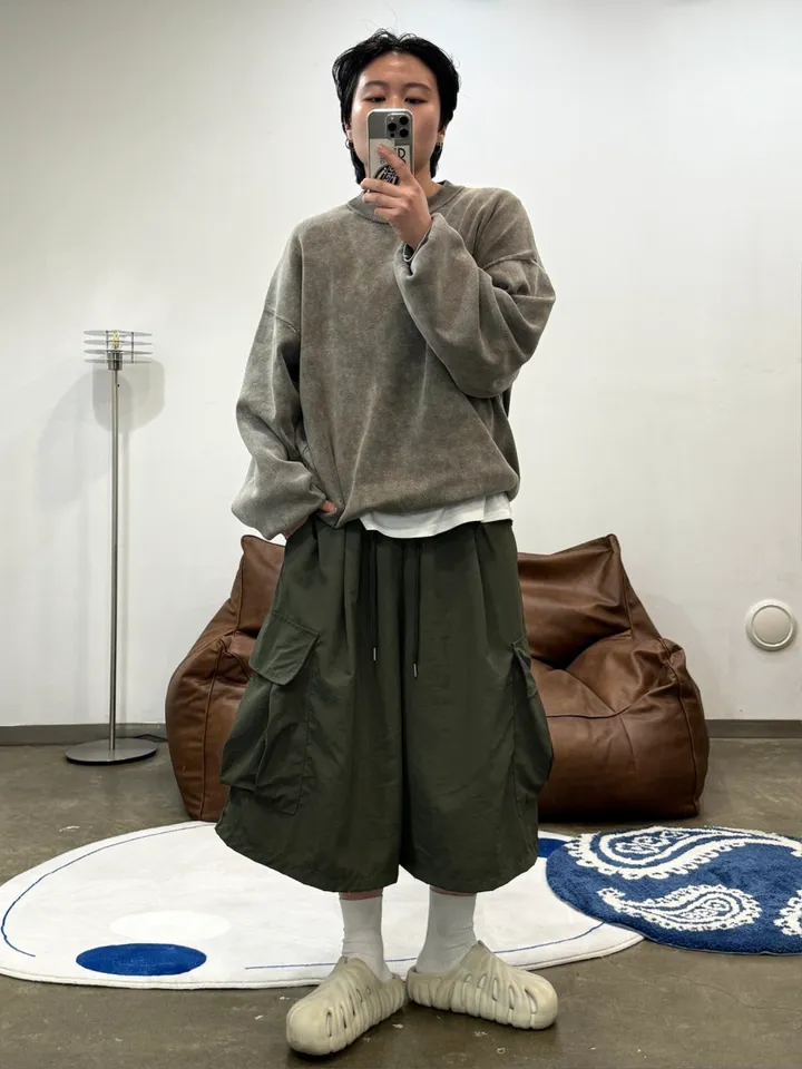 (누적 1000장)(4COLOR) 빅포켓 나일론 8부 카고팬츠 (카고반바지, 여름반바지, 8부팬츠, 와이드반바지, 카고하프팬츠, 나일론팬츠) 상세 이미지 17