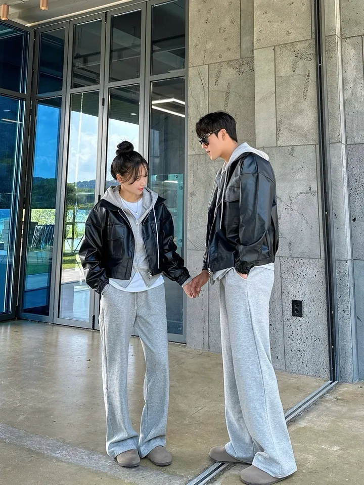 크롭&오버/세트가능 커플 크롭 레더 자켓 후드 집업 가죽 자켓 겨울 봄 가을 커플룩 커플 시밀러룩 꾸안꾸 트레이닝 세트 남자 코디 오버핏 남녀공용 데이트 빅사이즈 상세 이미지 7