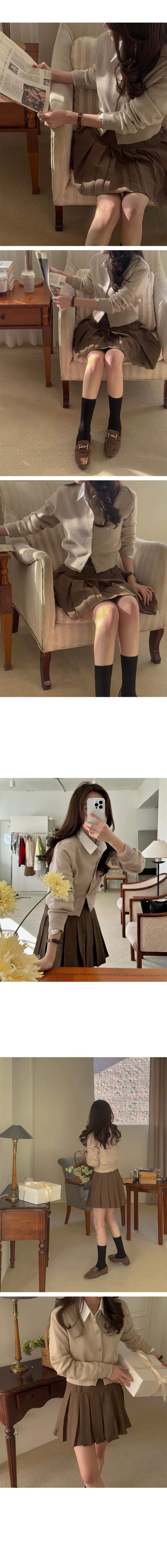 [봄,간절기 파스텔컬러🌷/커플가디건] 라운드 크롭 니트 가디건 상세 이미지 25