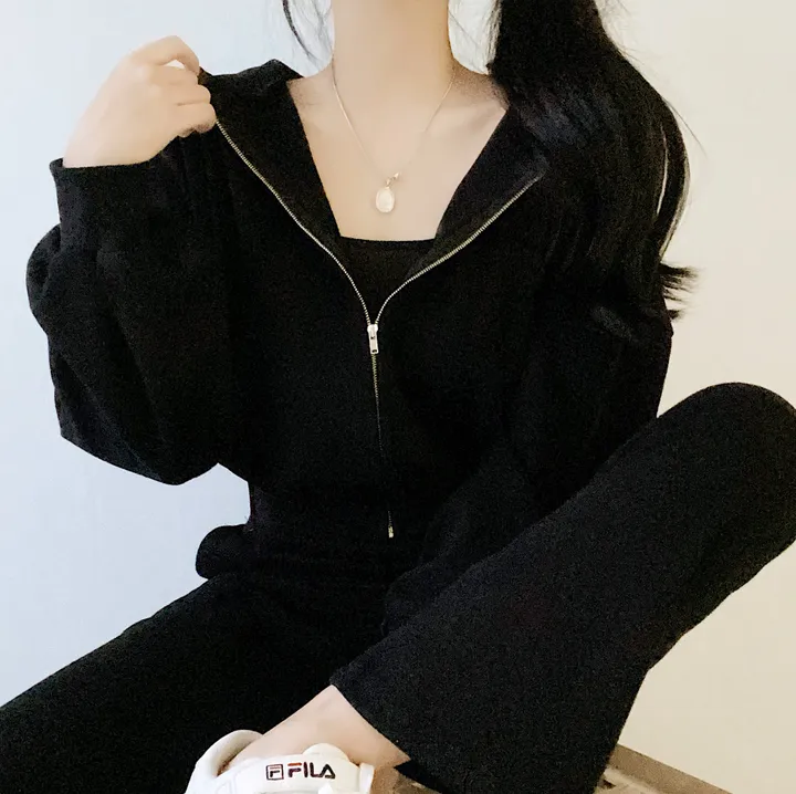[허리잘록! 핏보장] 꾸안꾸 크롭 퍼프 후드집업 [3color] 상세 이미지 40