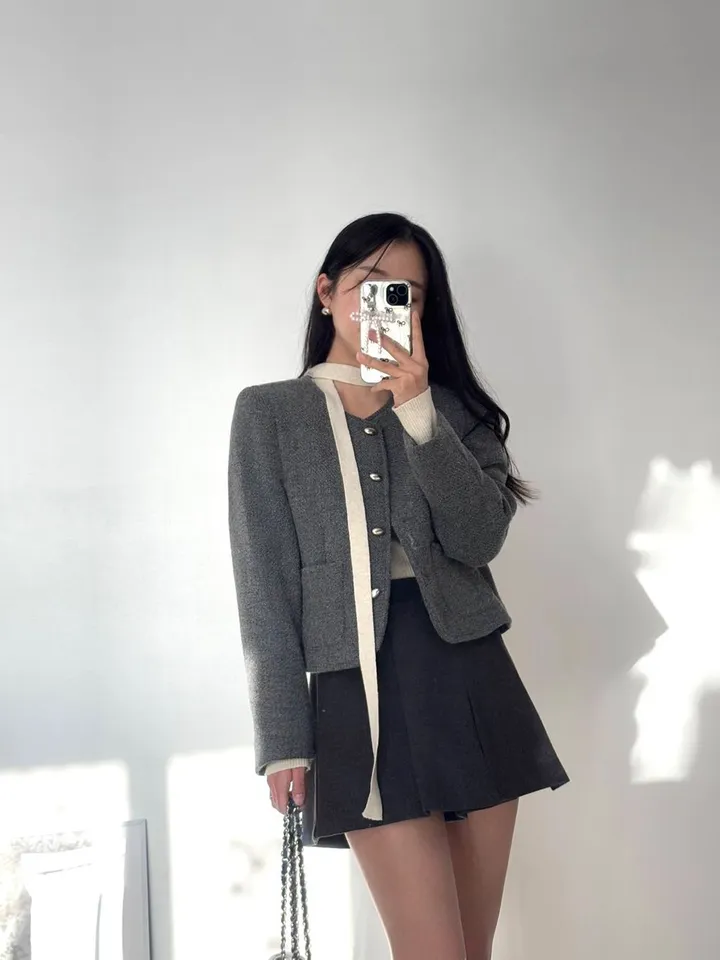 [봄신상할인💛/고퀄] 비엔느 트위드 노카라 울 자켓 (3color) 상세 이미지 11