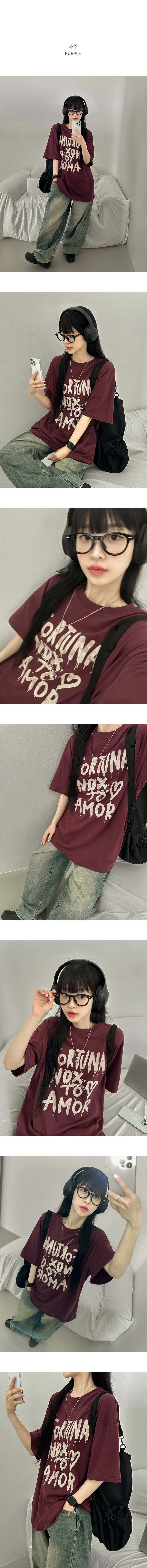 *컬러추가*묶음할인[힙함그자체/남녀공용] 튜나 영문나염 오버핏 반팔티 상세 이미지 9