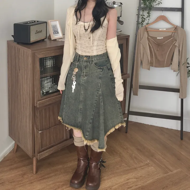 [콩단추🤎/SET 가격!] 빈티지 모리걸 레이스 리본나시 & 쫀득 여리 스판 가디건 세트 상세 이미지 9